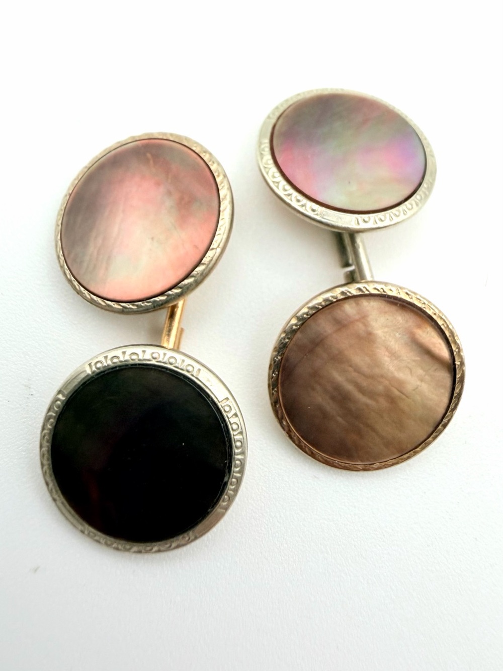 Antique Park Roger Art Deco Abalone Cuff Links